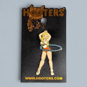Hooters Pin Blonde Hula Hoop Girl